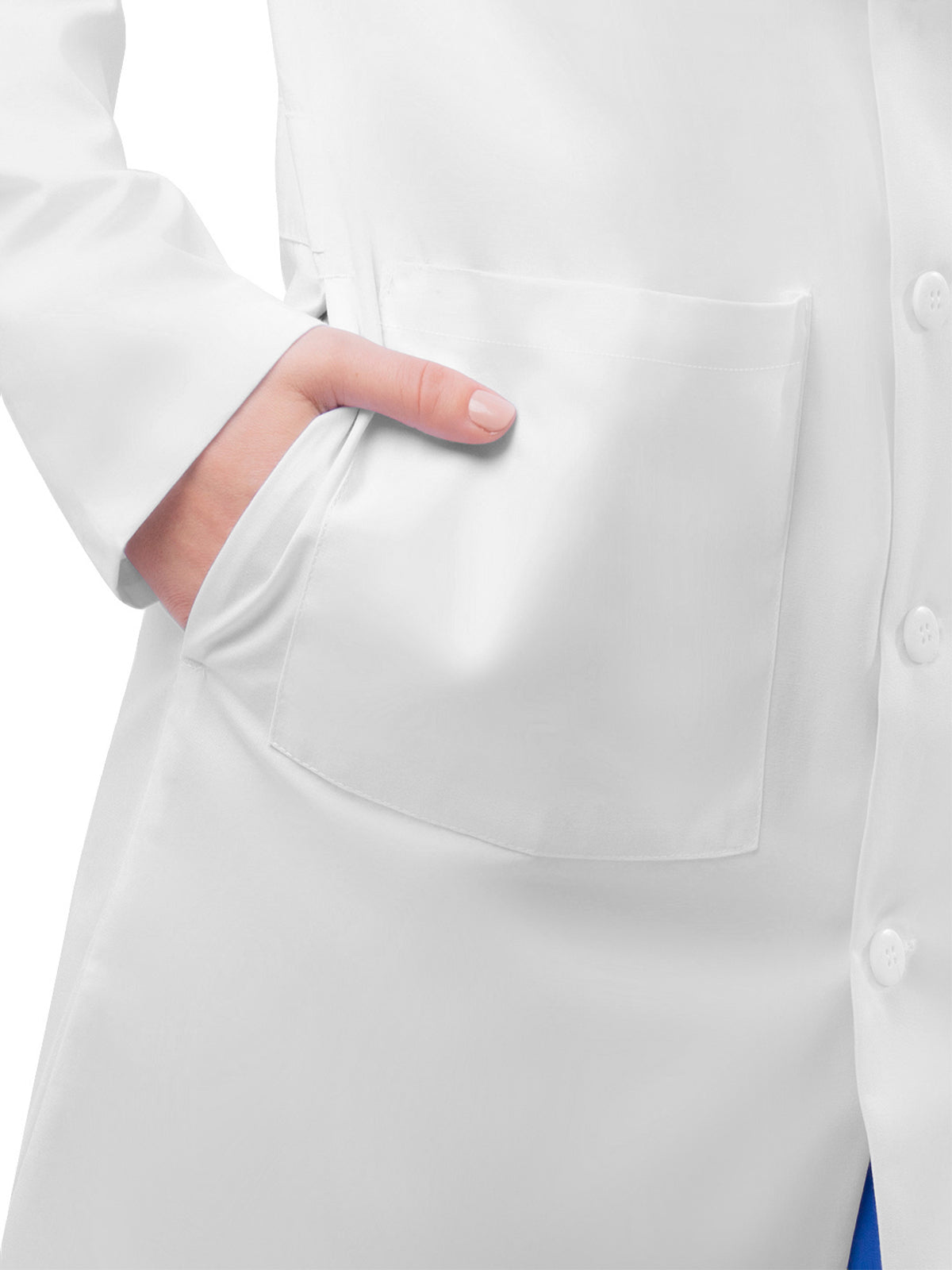 Unisex Four-Pocket 39" Midriff Lab Coat - 808 - White