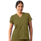 Women's Multi-Pocket V-Neck Top - A6008 - Martini Olive