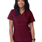 Women's Mock Wrap Top - S8302 - Burgundy