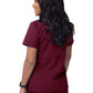 Women's Mock Wrap Top - S8302 - Burgundy