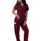 Women's Mock Wrap Top - S8302 - Burgundy
