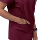 Unisex V-Neck 3 Pocket Top - S8304 - Burgundy