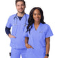 Unisex V-Neck 3 Pocket Top - S8304 - Ceil Blue