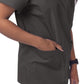 Unisex V-Neck 3 Pocket Top - S8304 - Charcoal