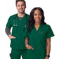 Unisex V-Neck 3 Pocket Top - S8304 - Hunter Green