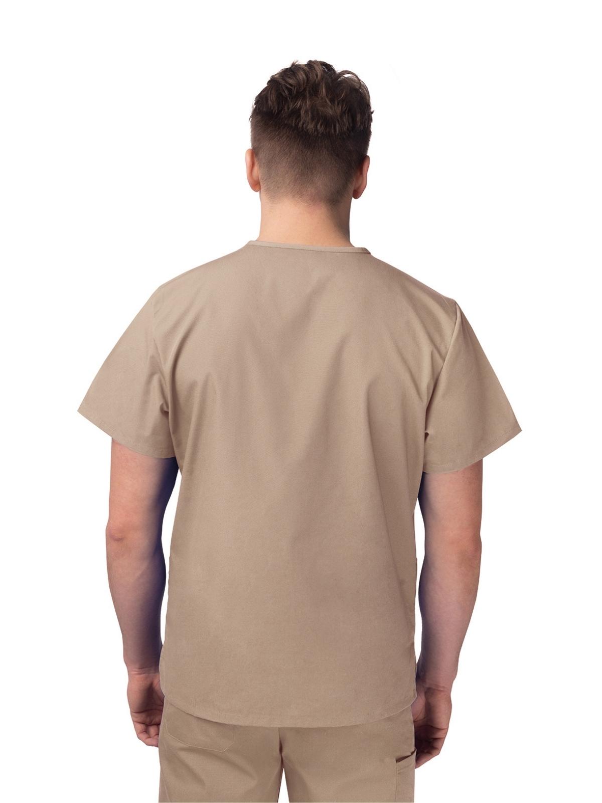 Unisex V-Neck 3 Pocket Top - S8304 - Khaki