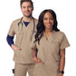 Unisex V-Neck 3 Pocket Top - S8304 - Khaki