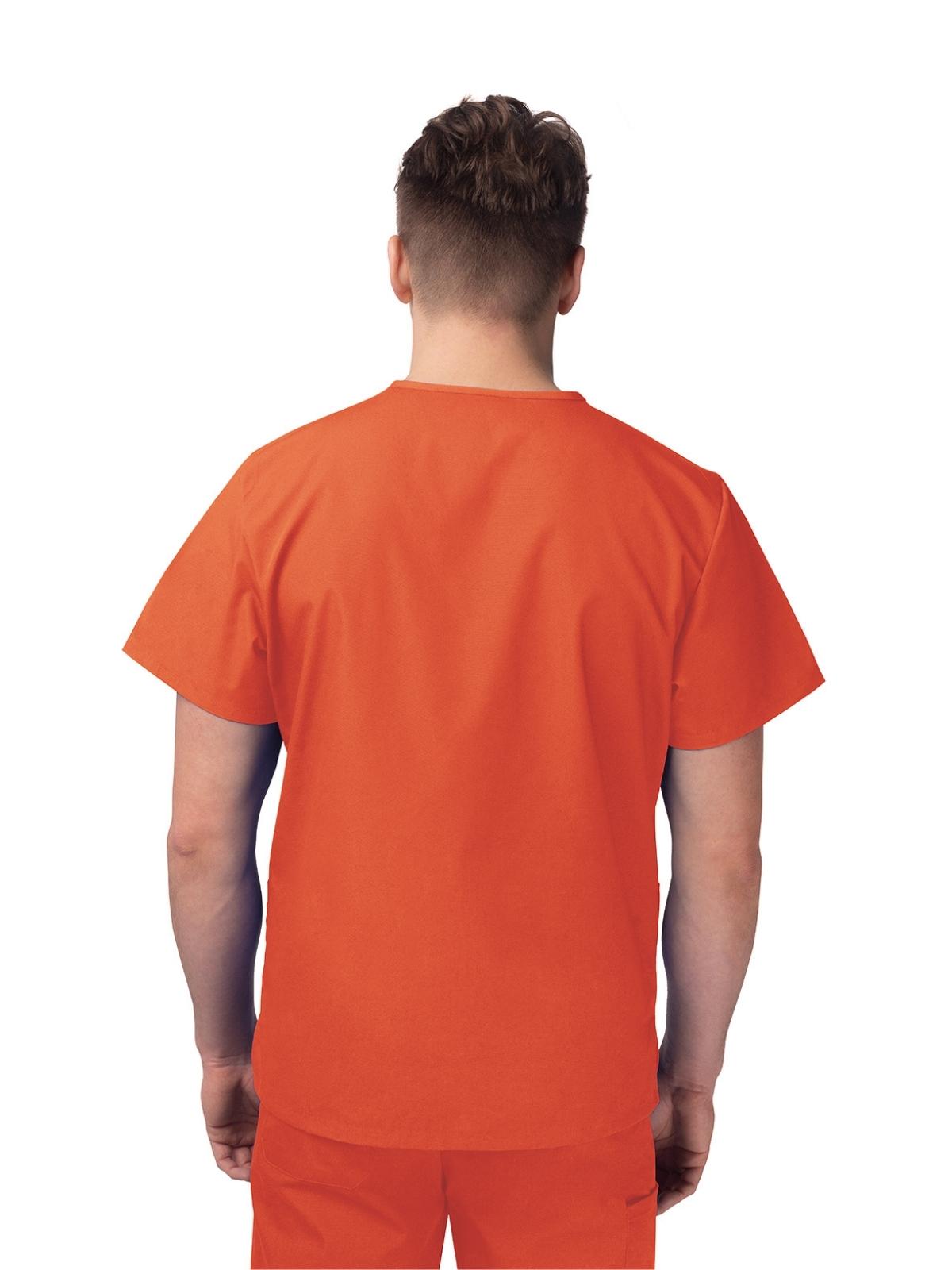 Unisex V-Neck 3 Pocket Top - S8304 - Mandarin Orange