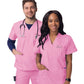 Unisex V-Neck 3 Pocket Top - S8304 - Sherbet