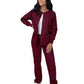 Women's Warm-Up Snap Close Jacket - S8306 - Burgundy