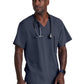 Men's V-Neck Zip Pockets Amplify Top - 0115 - Steel