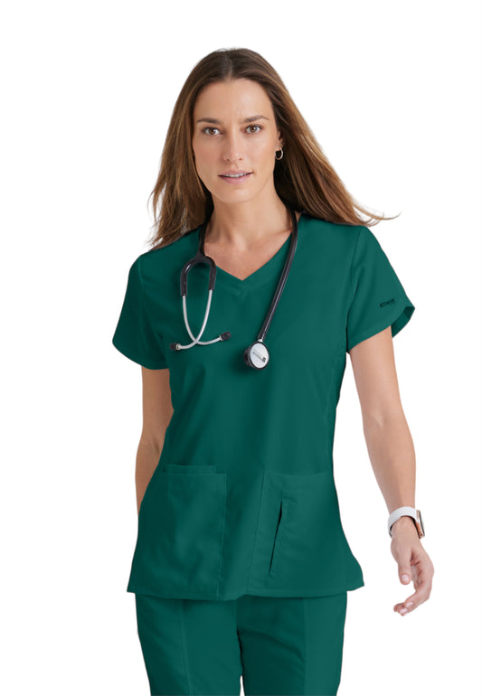Women's V-Neck Cora Top - 41423 - Hunter Green