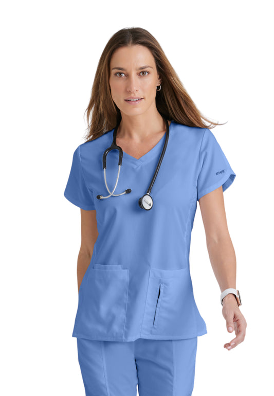 Women's V-Neck Cora Top - 41423 - Ciel Blue