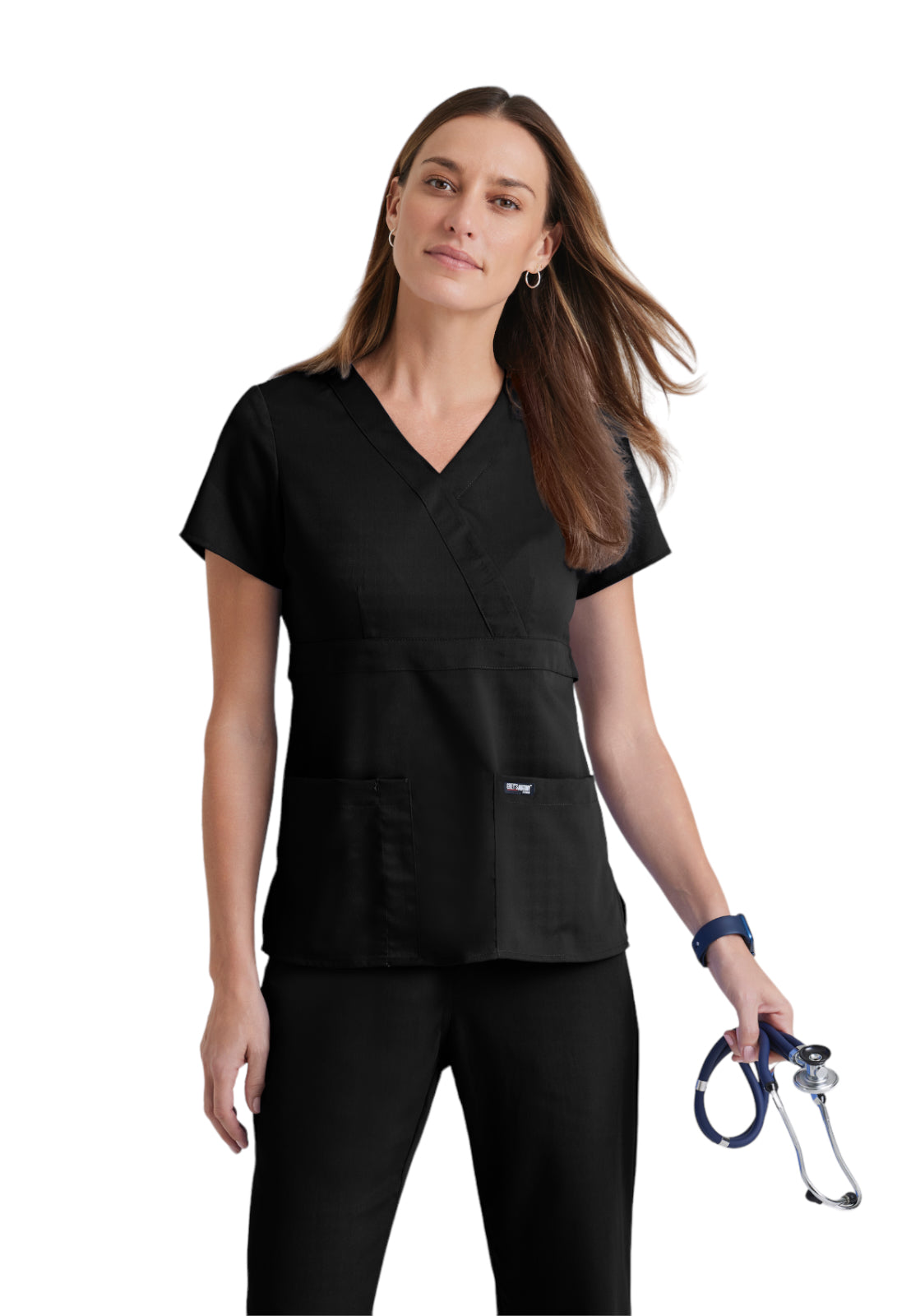 Women's Mock Wrap Riley Top - 4153 - Black