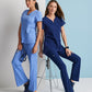 Women's Mock Wrap Riley Top - 4153 - Ciel Blue