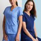 Women's Mock Wrap Riley Top - 4153 - Ciel Blue