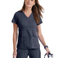 Women's Mock Wrap Riley Top - 4153 - Steel