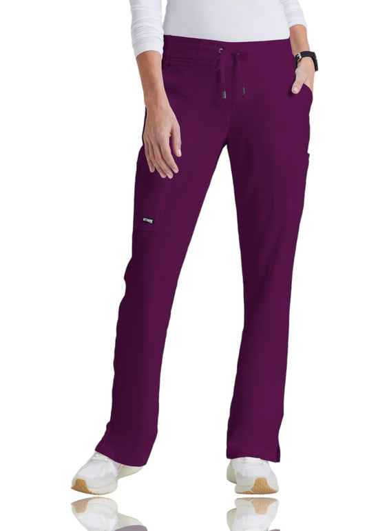 Women's Double Cargo Back Pockets Mia Pant - 4277 - Wine