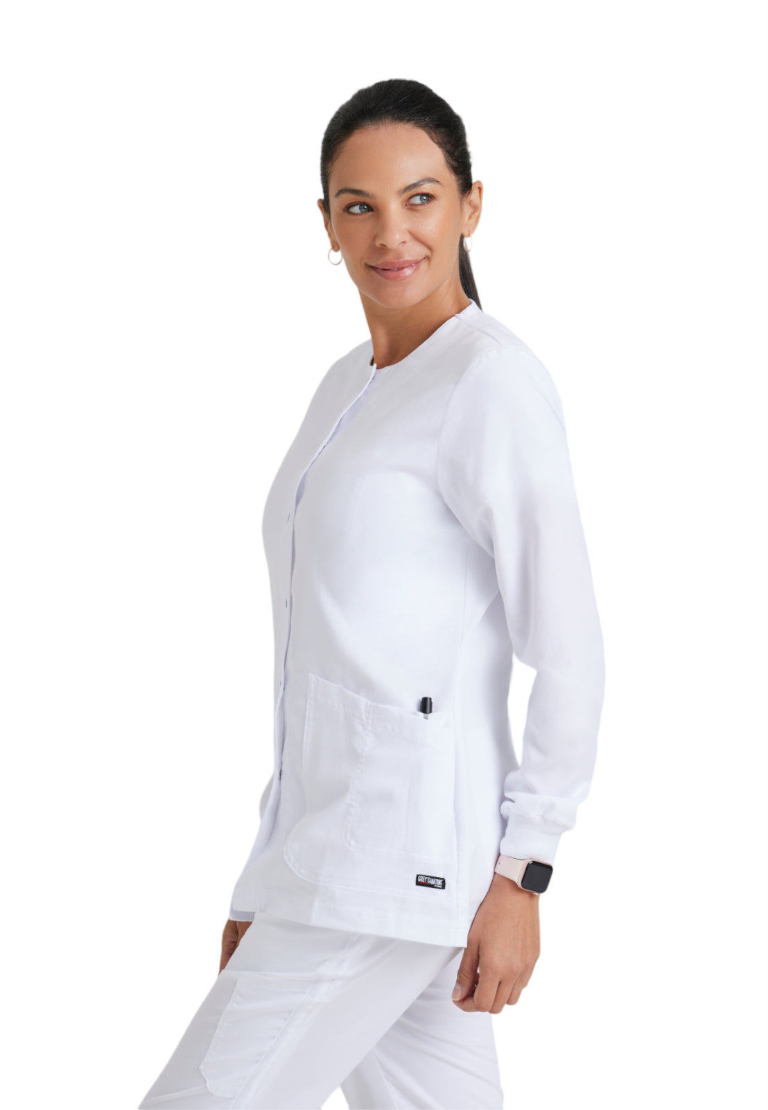 Women's Round Neck Jamie Warm Up Jacket - 4450 - White