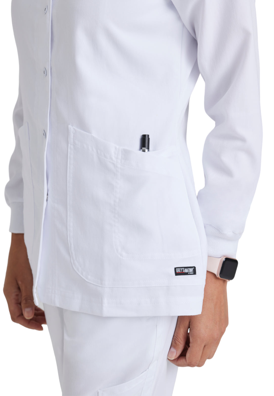 Women's Round Neck Jamie Warm Up Jacket - 4450 - White