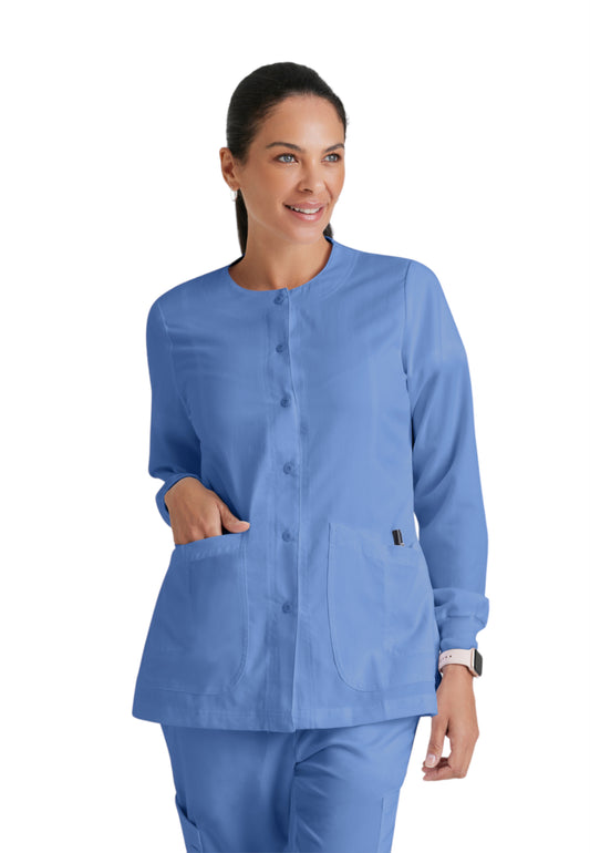Women's Round Neck Jamie Warm Up Jacket - 4450 - Ciel Blue