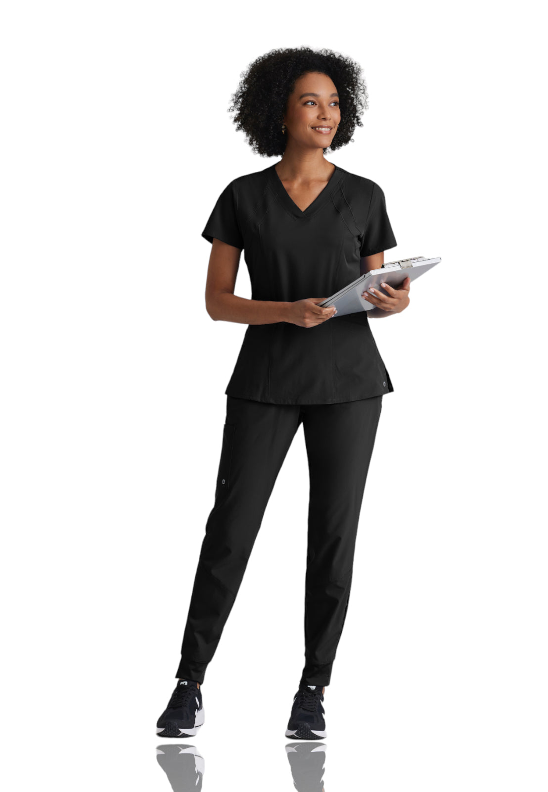 Women's V-Neck Racer Top - 5105 - Black