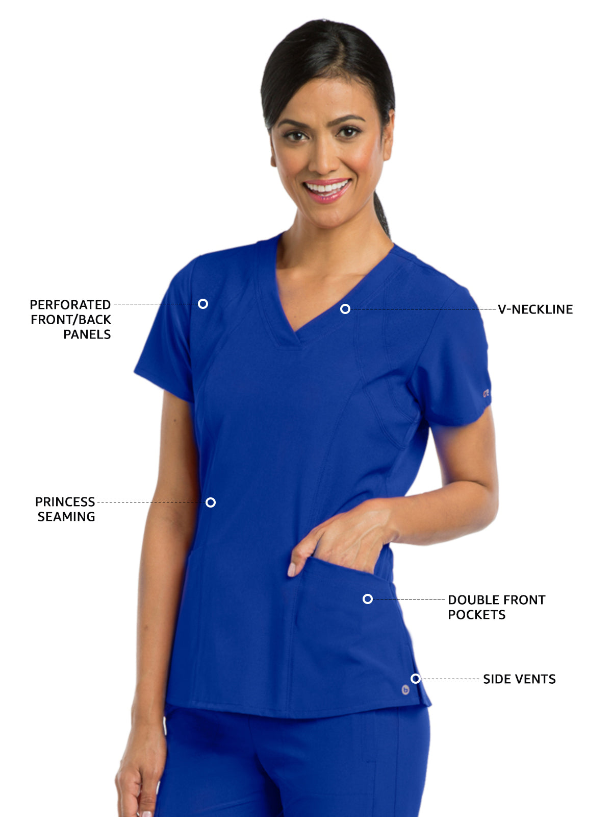 Women's V-Neck Racer Top - 5105 - Cobalt