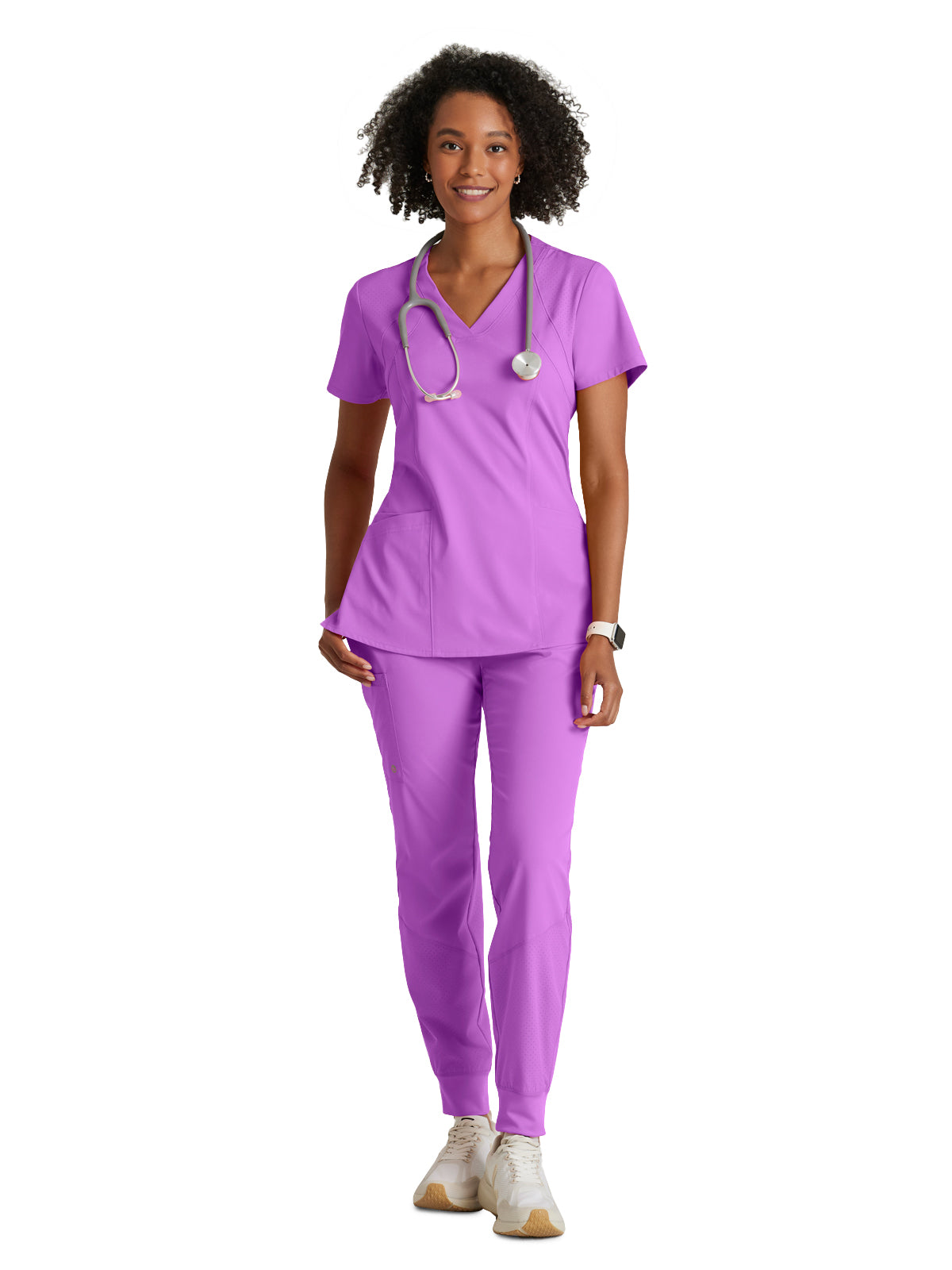 Women's V-Neck Racer Top - 5105 - Helio Purple