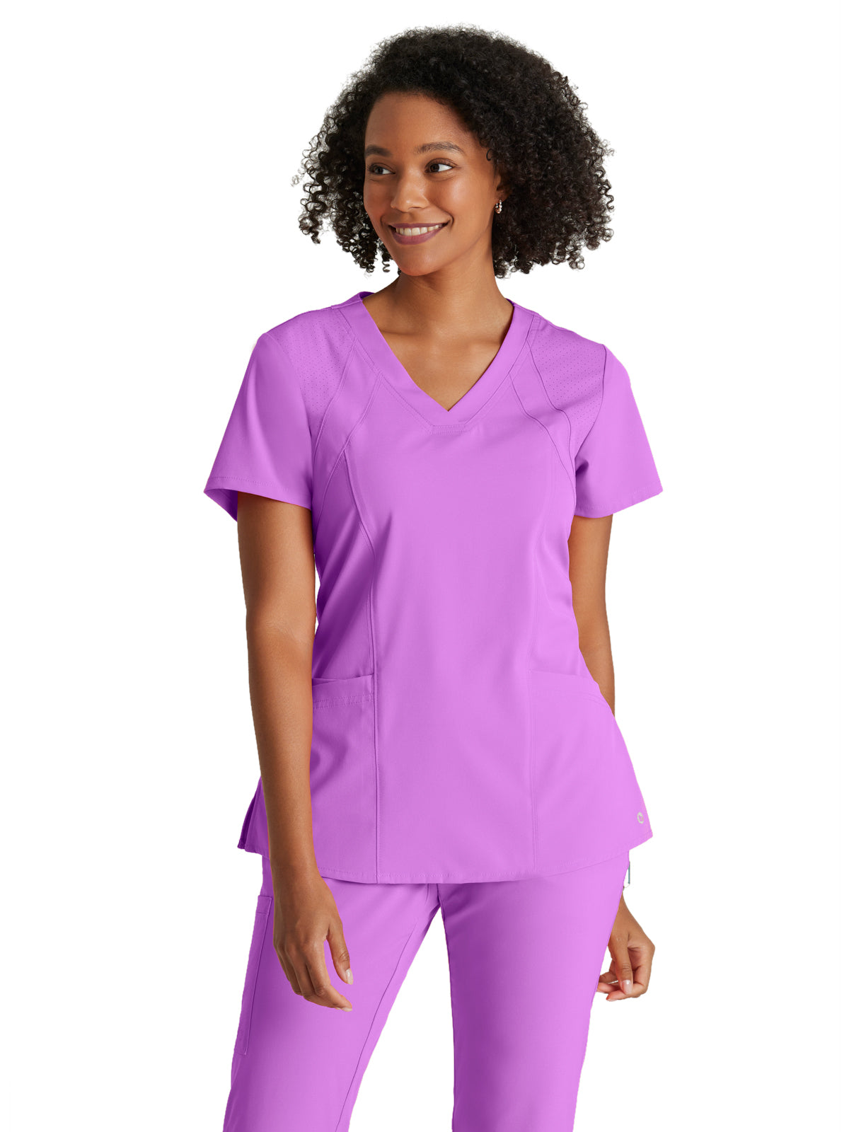 Women's V-Neck Racer Top - 5105 - Helio Purple