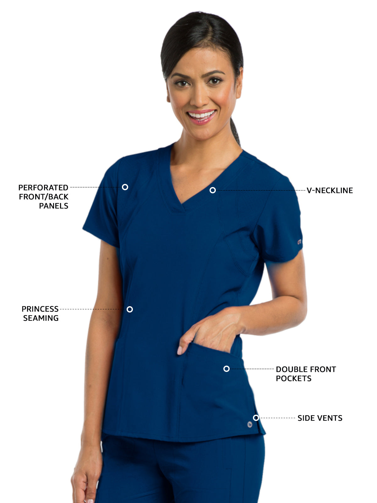 Women's V-Neck Racer Top - 5105 - Indigo (Navy)
