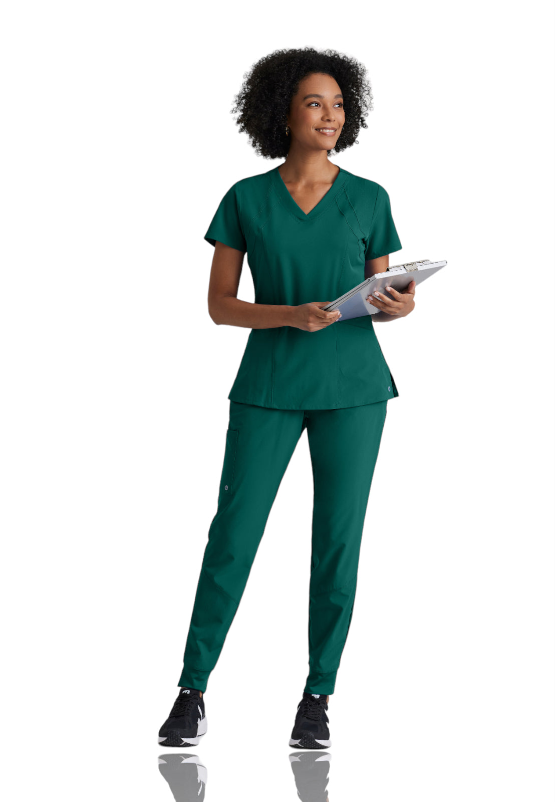 Women's V-Neck Racer Top - 5105 - Hunter Green