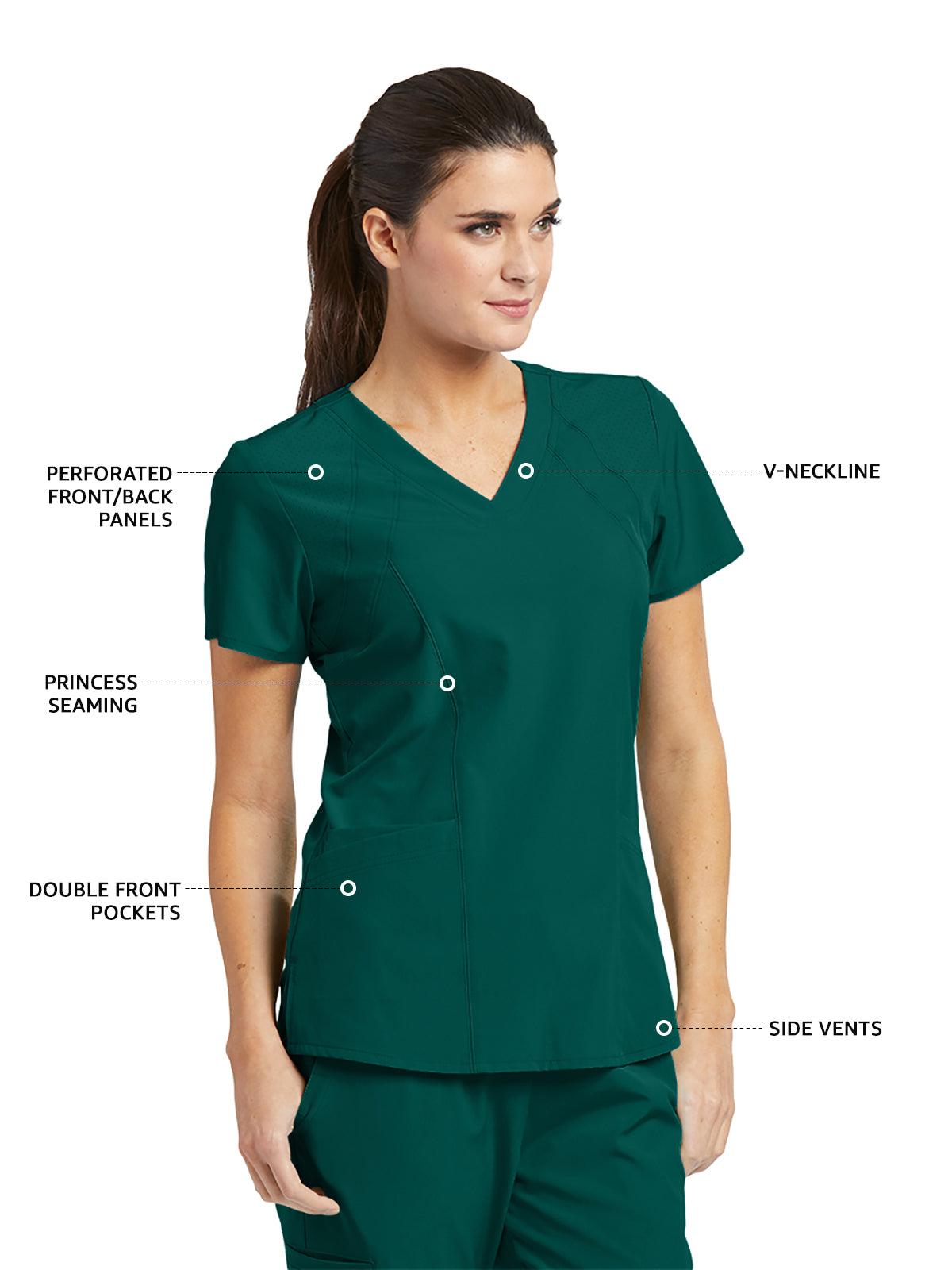 Women's V-Neck Racer Top - 5105 - Hunter Green