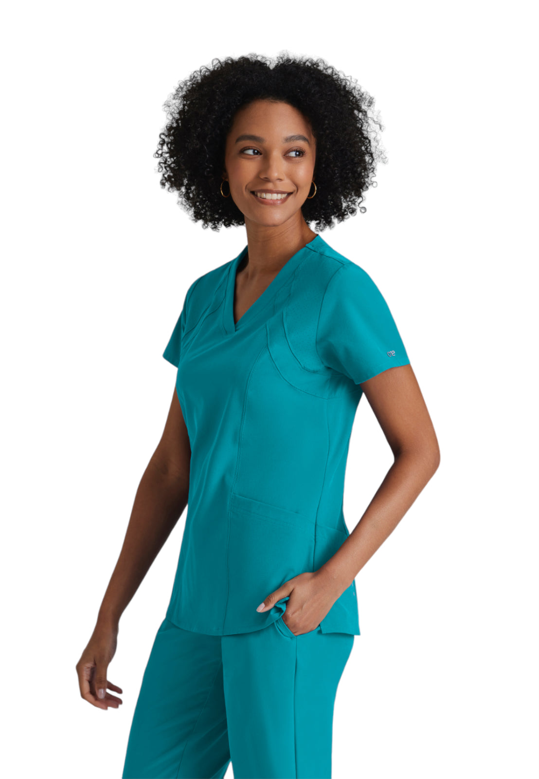 Women's V-Neck Racer Top - 5105 - Teal