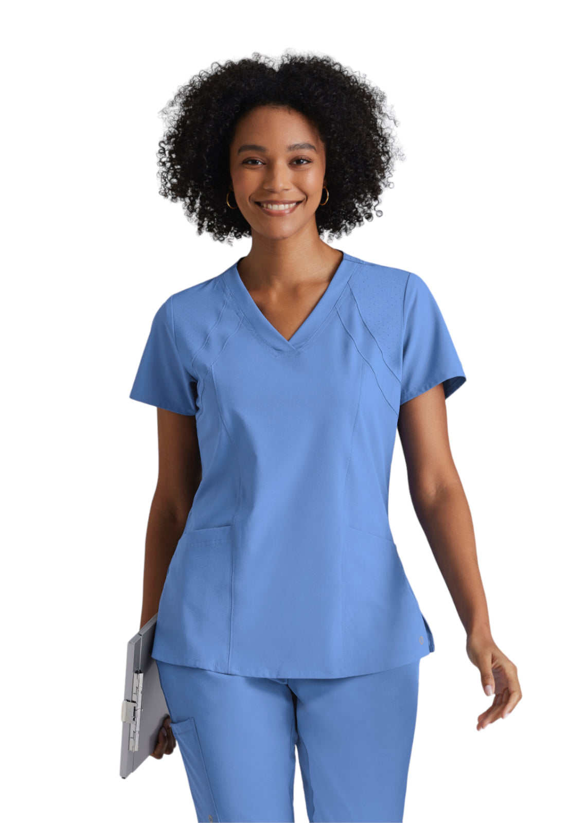 Women's V-Neck Racer Top - 5105 - Ciel Blue