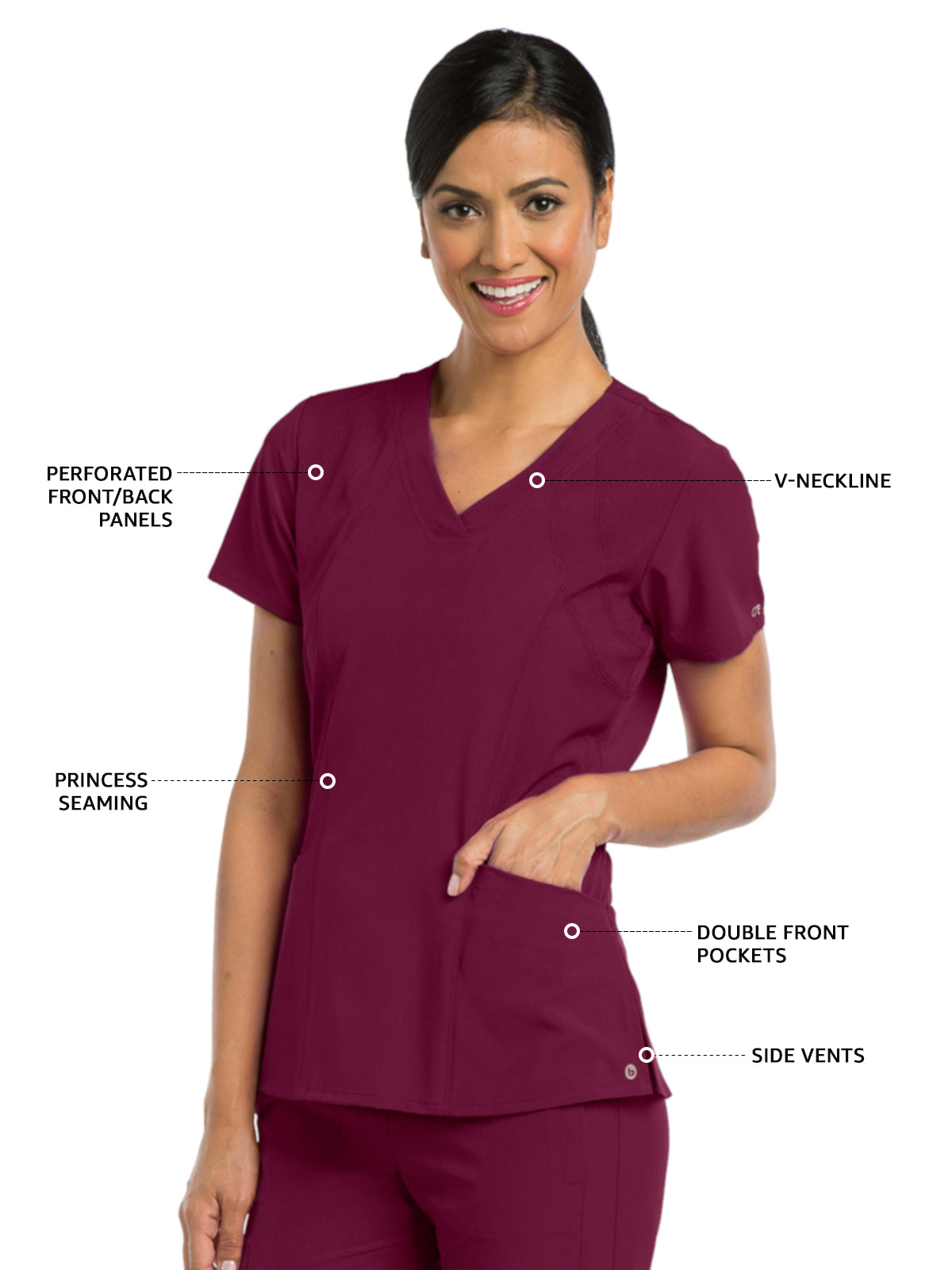 Women's V-Neck Racer Top - 5105 - Wine