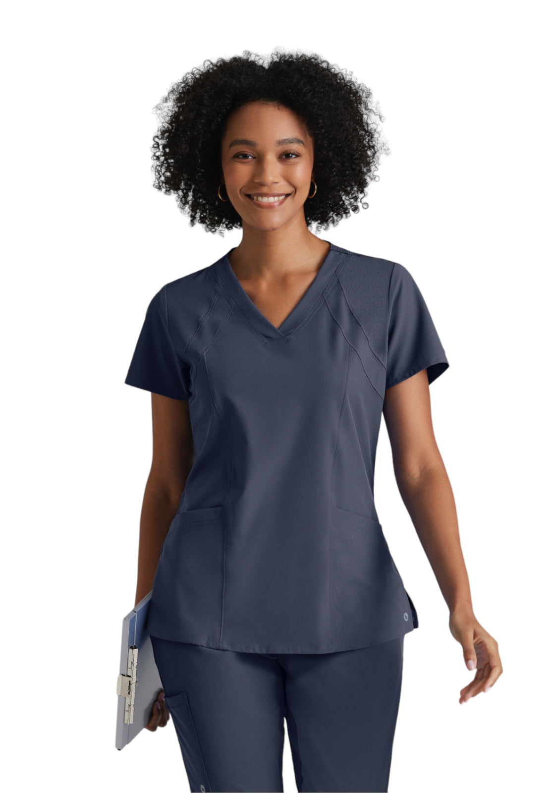 Women's V-Neck Racer Top - 5105 - Steel