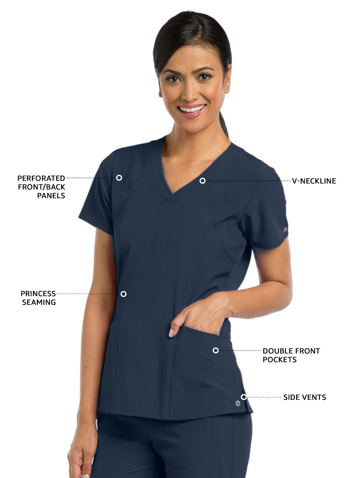 Women's V-Neck Racer Top - 5105 - Steel