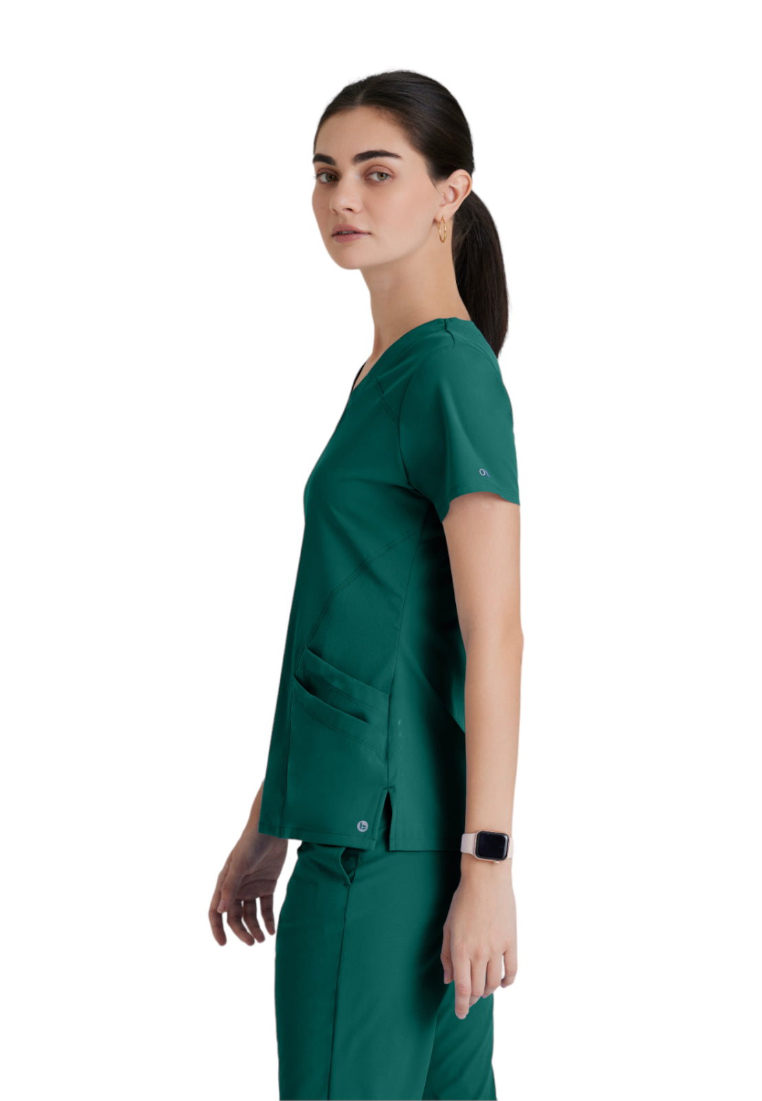Women's V-Neck Pulse Top - 5106 - Hunter Green
