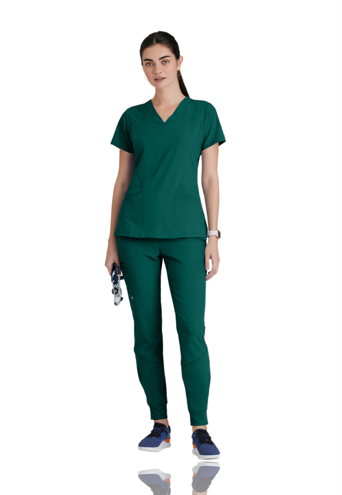 Women's V-Neck Pulse Top - 5106 - Hunter Green
