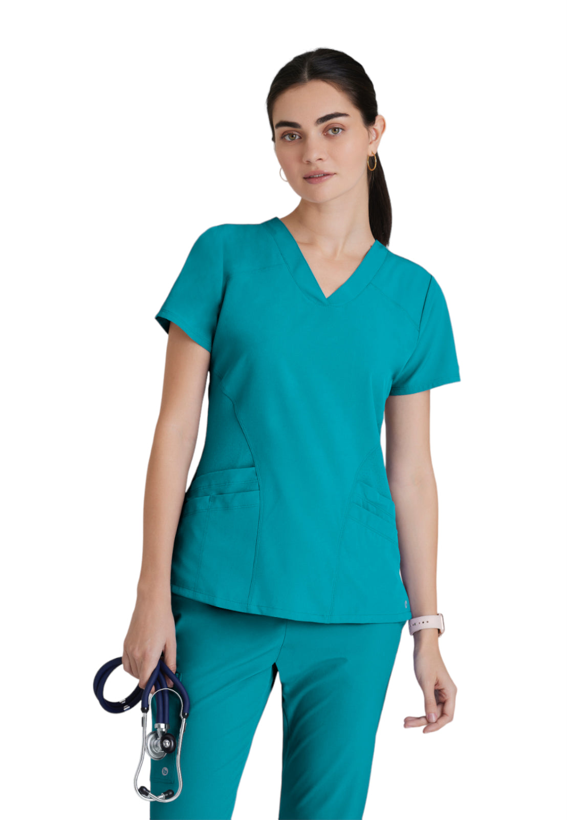 Women's V-Neck Pulse Top - 5106 - Teal