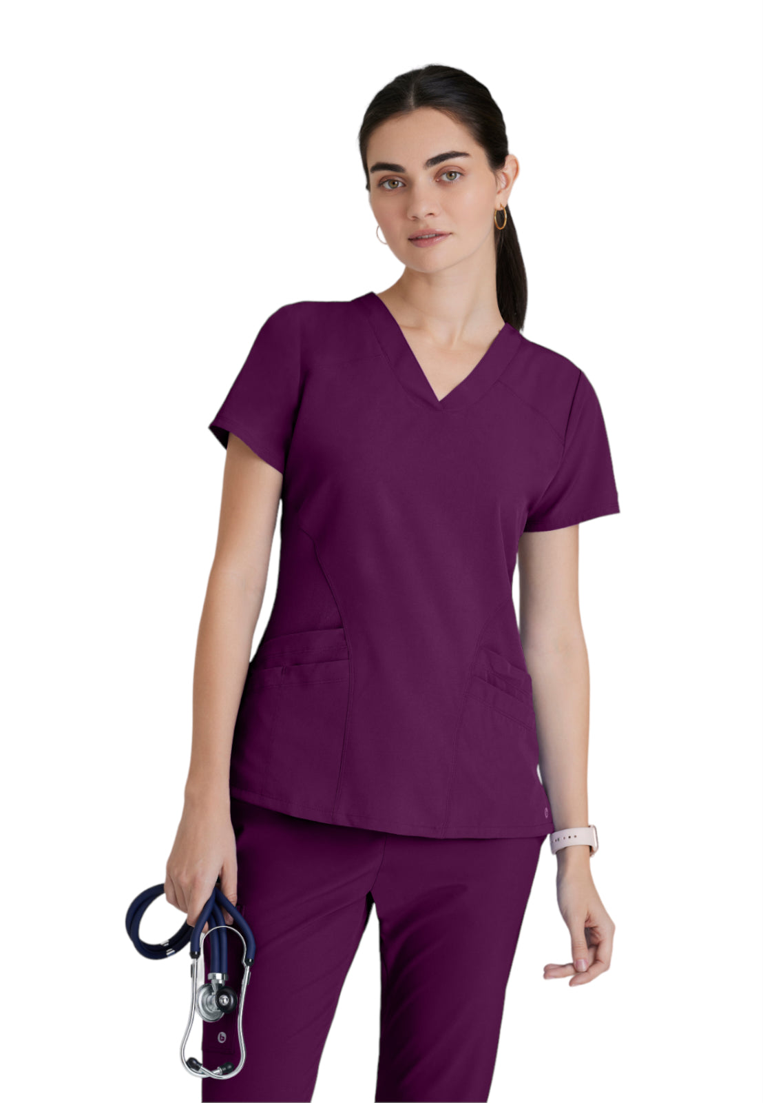 Women's V-Neck Pulse Top - 5106 - Wine