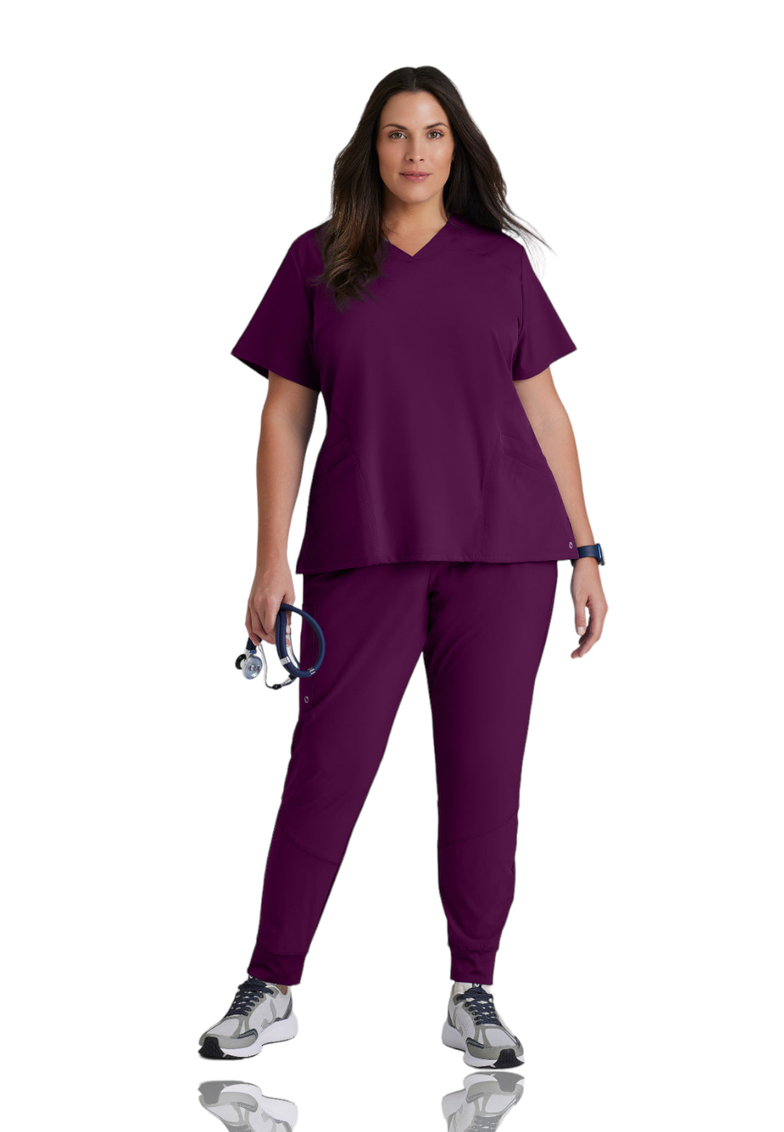 Women's V-Neck Pulse Top - 5106 - Wine