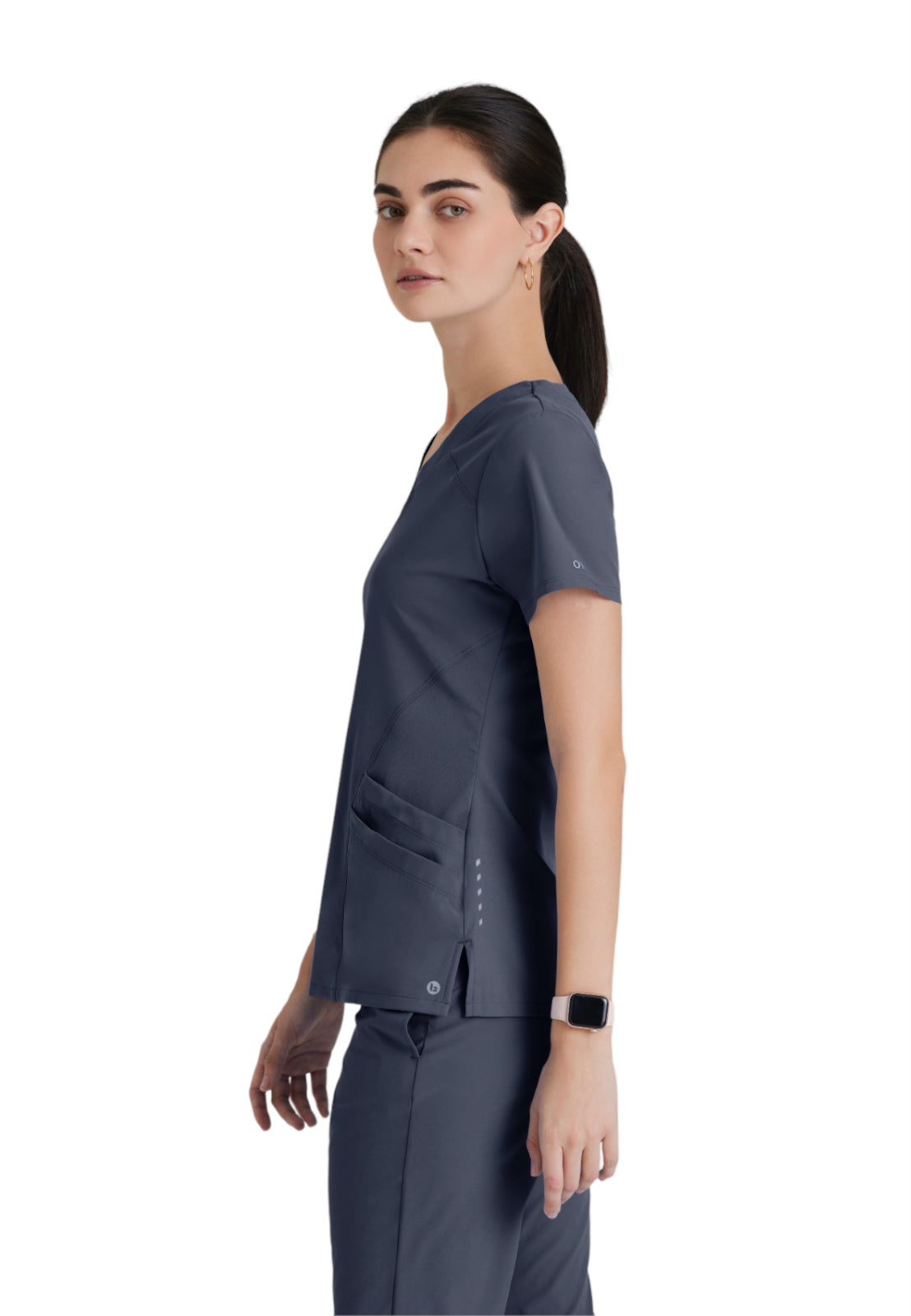 Women's V-Neck Pulse Top - 5106 - Steel
