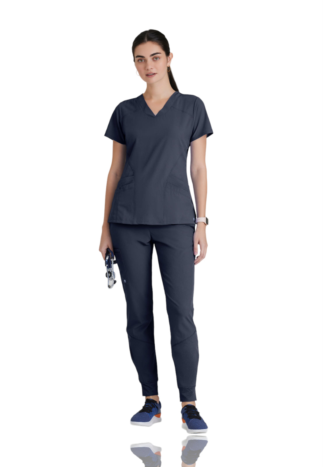 Women's V-Neck Pulse Top - 5106 - Steel