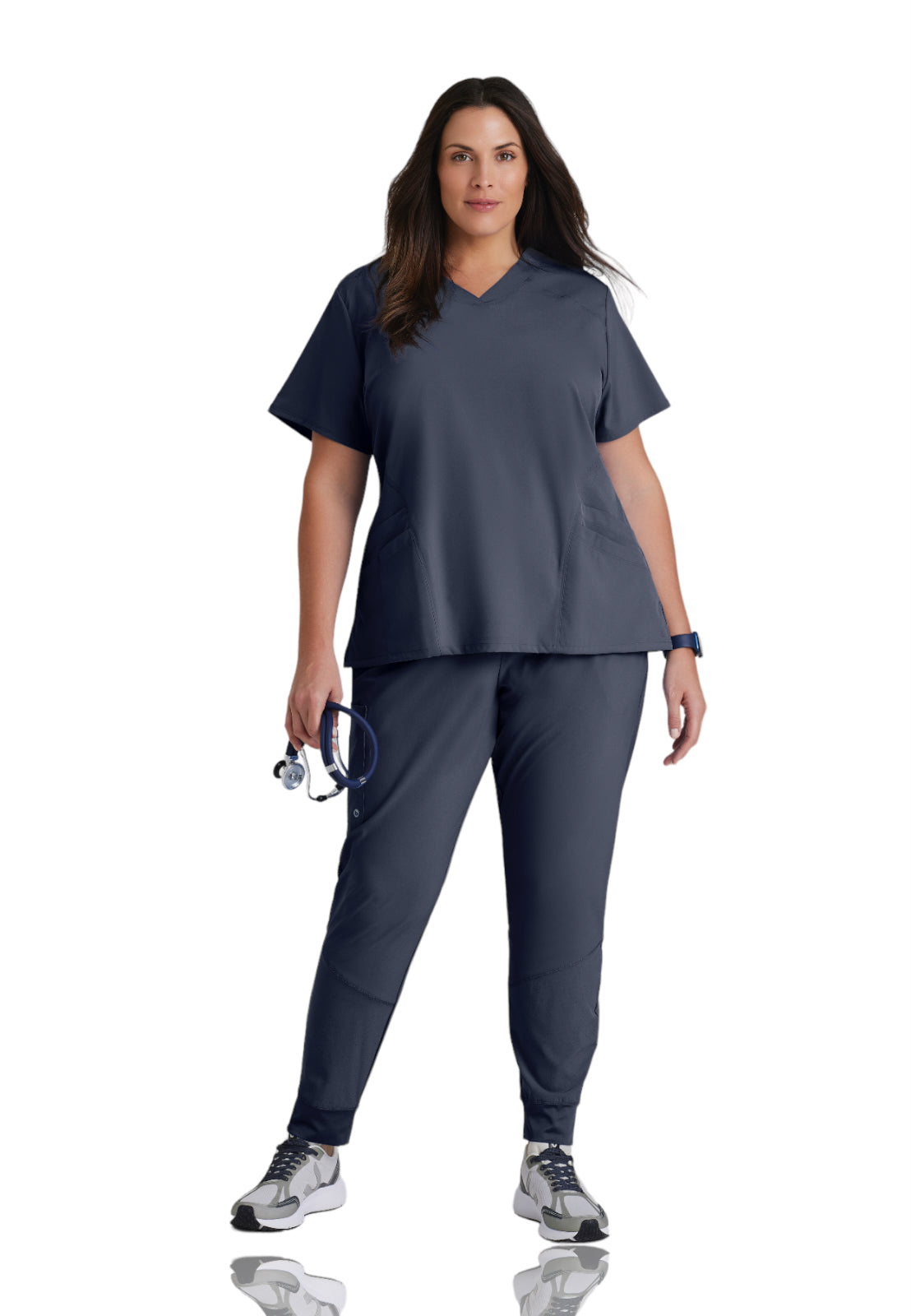 Women's V-Neck Pulse Top - 5106 - Steel
