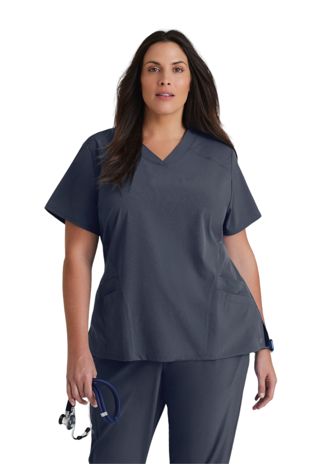 Women's V-Neck Pulse Top - 5106 - Steel