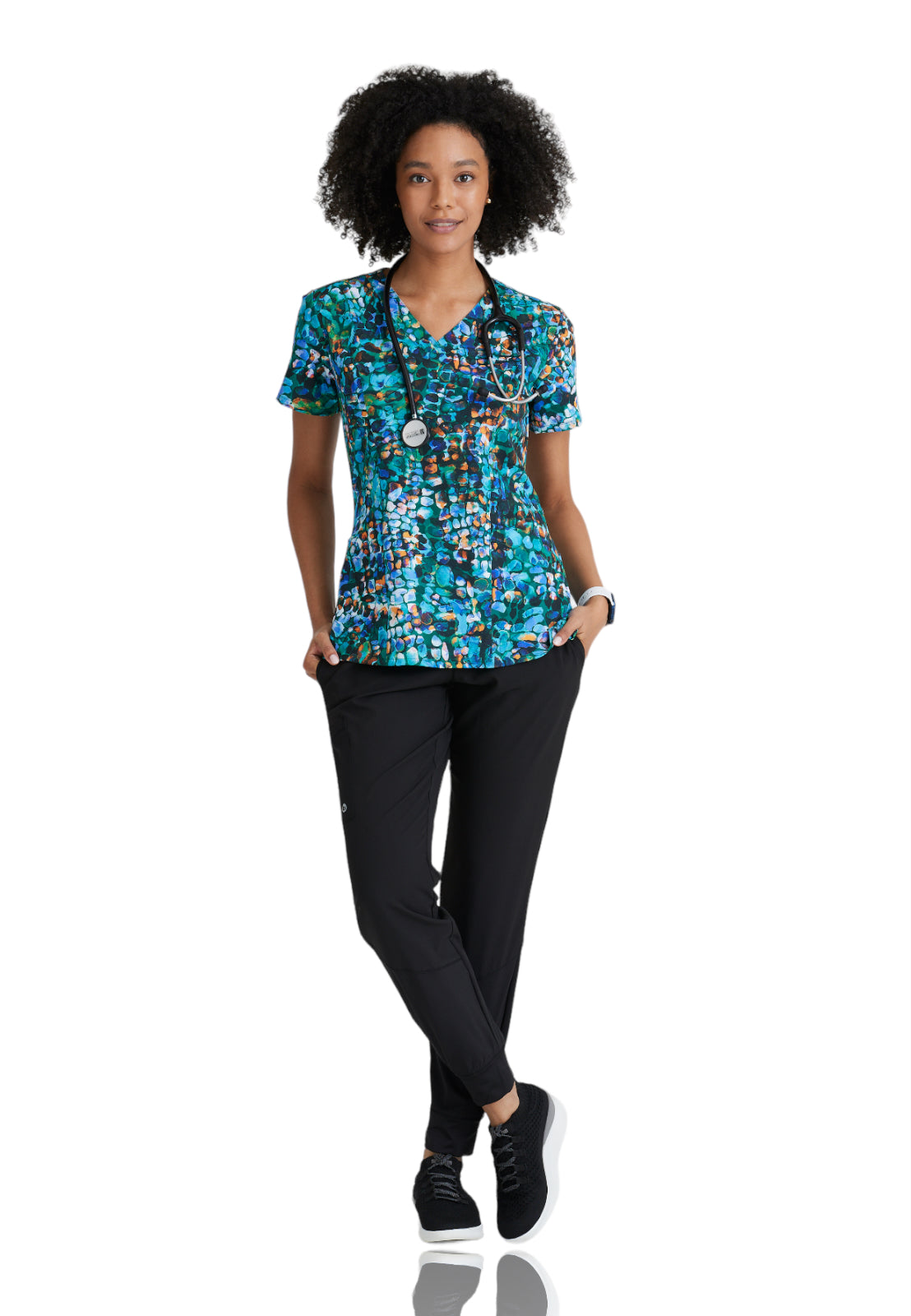 Women's V-Neck Thrive Top - 5107 - Electric Reptile
