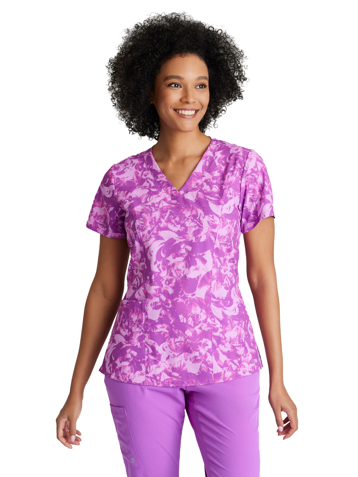 Women's V-Neck Thrive Top - 5107 - Helio Flowers