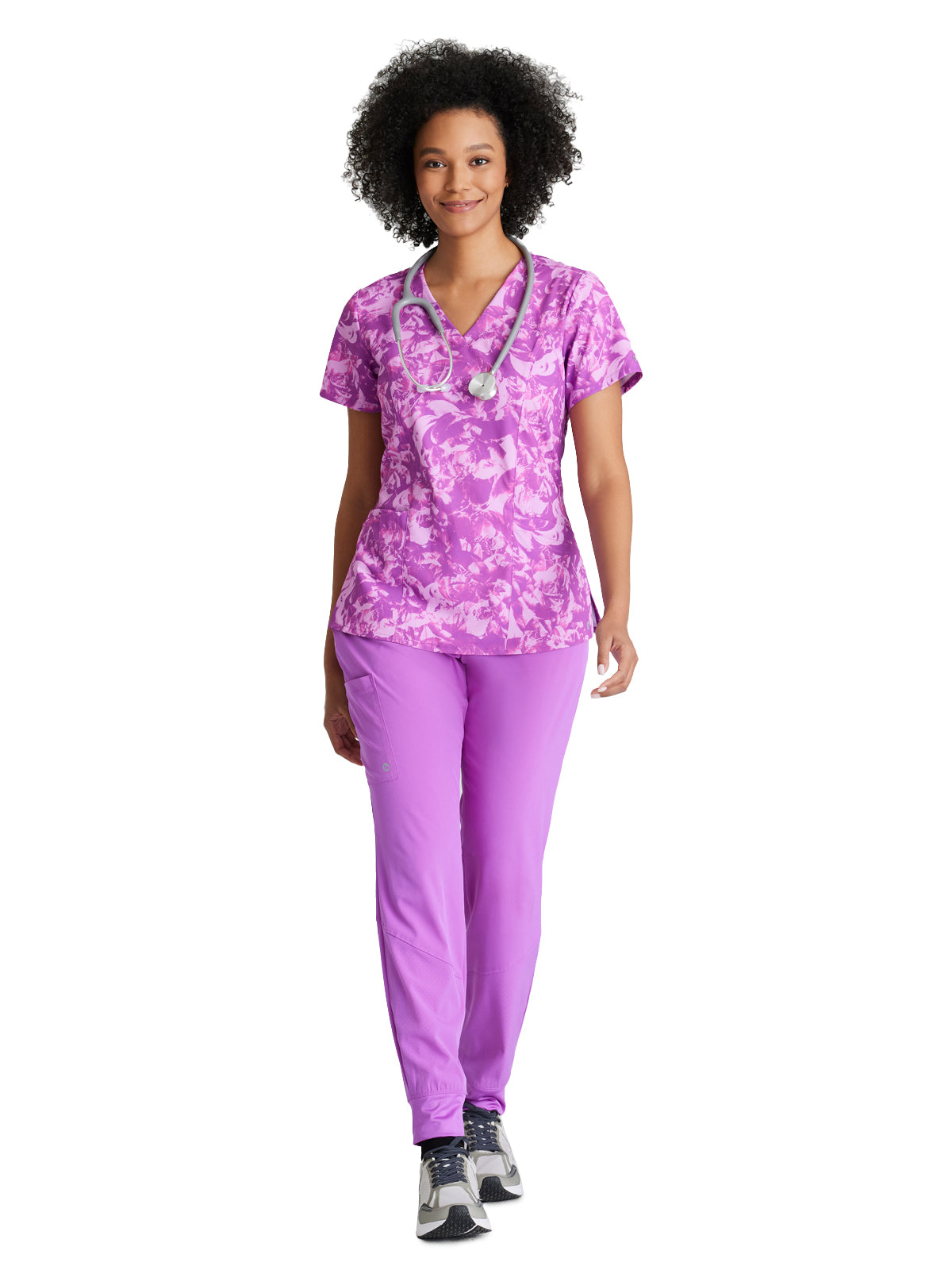 Women's V-Neck Thrive Top - 5107 - Helio Flowers