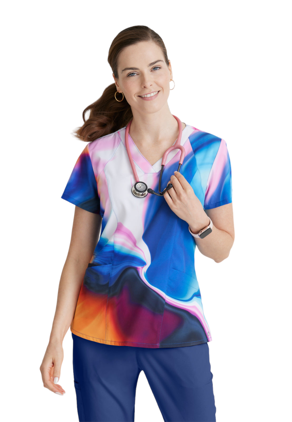 Women's V-Neck Thrive Top - 5107 - Shimmering Skies